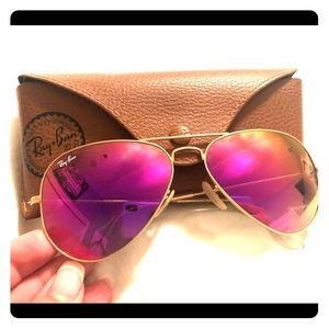 Pink reflective authentic ray bans